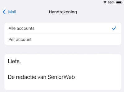 Handtekening in Mail van Apple
